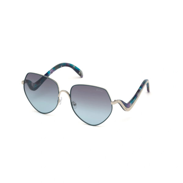 Emilio Pucci EP119 16B Okulary Przeciwsłoneczne Cat-Eye – Silver Swirl