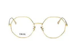 Dior GemDiorO R2U B000 Okulary Korekcyjne – Złota Metalowa Rama / Geometryczne Round