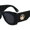Lanvin LNV638S – Damskie czarne okulary przeciwsłoneczne Cat-Eye