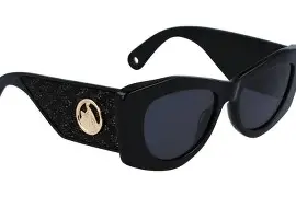 Lanvin LNV638S – Damskie czarne okulary przeciwsłoneczne Cat-Eye