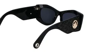 Lanvin LNV638S – Damskie czarne okulary przeciwsłoneczne Cat-Eye