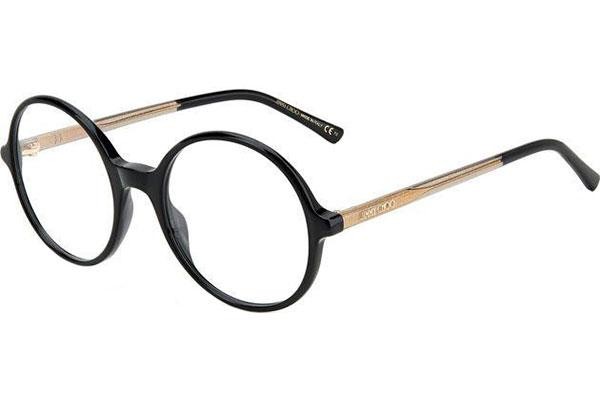 Jimmy Choo JC344 807 – Damskie czarne oprawki korekcyjne, eleganckie okrągłe