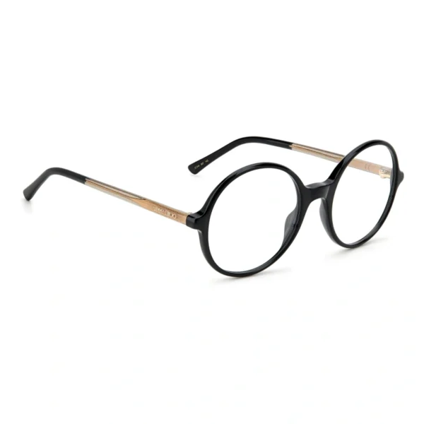 Jimmy Choo JC344 807 – Damskie czarne oprawki korekcyjne, eleganckie okrągłe