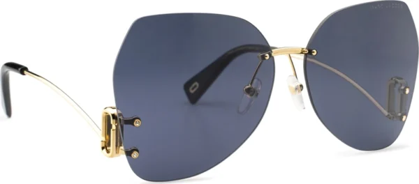 Marc Jacobs MARC 373/S 807 IR – damskie okulary przeciwsłoneczne czarno-złote, metalowa ramka