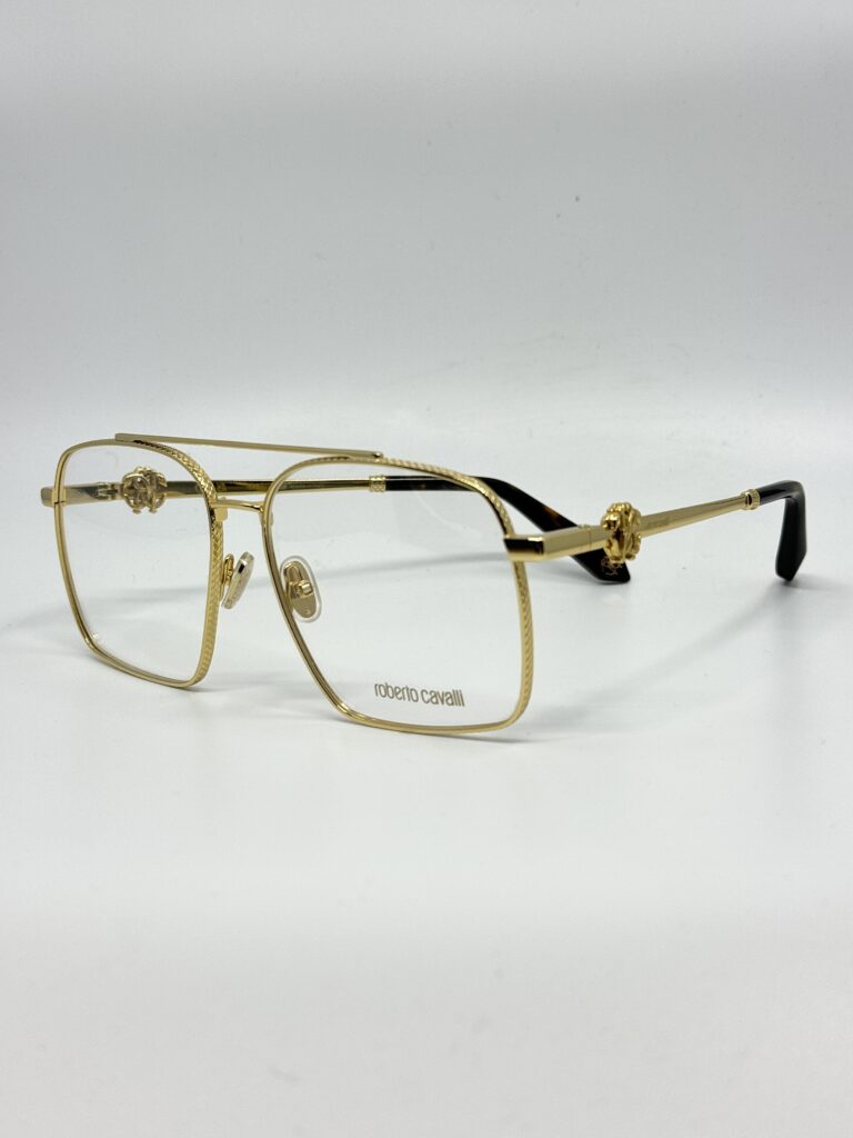 Roberto Cavalli VRC028 0400 okulary korekcyjne złote pilot – Poznań Bryle Optyk
